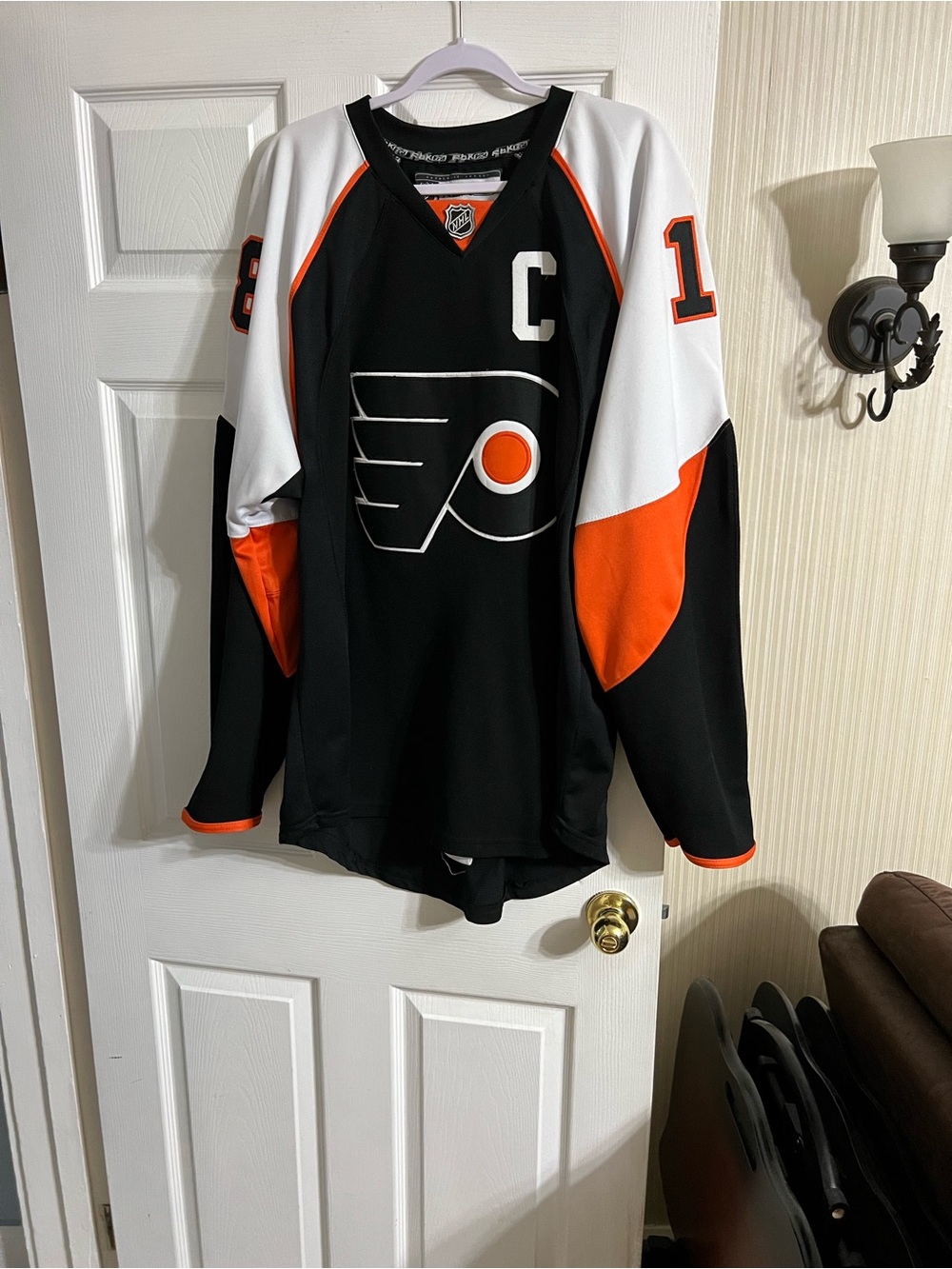 Philadelphia Flyers Black & Orange Hockey Jersey - Captain 'C' by Starter